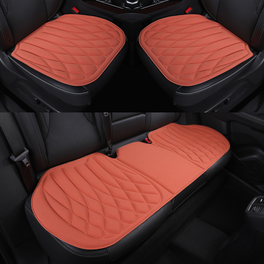 Car seat cushion made of seaweed fiber, breathable and heat-pressed for all seasons, one-piece molded latex, universal non-slip seat cushion three-piece set