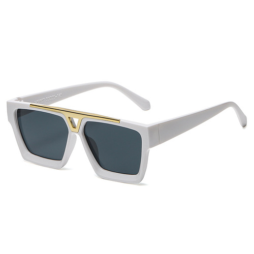 New Millionaire Sunglasses, European and American Cross-border Integrated Square Frame Sunglasses, Modern Fashion Wide Sunglasses