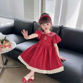 女童连衣裙2025夏季新款蓬蓬公主裙宝宝法式宫廷风长裙童装连时尚