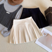 学院风毛呢百褶裙女半身裙2025秋高腰压褶包臀显瘦防走光a字短裙