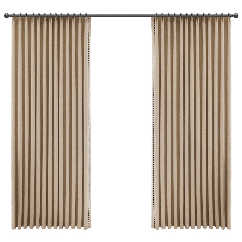 "Rose" estilo crema francesa jacquard retro en relieve cortina de chenilla marrón antiguo retro verde doble ancho