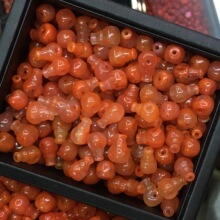 直播供货 九口料南红小三通 DIY葫芦奶嘴款 冰飘三通吊坠饰品珠子