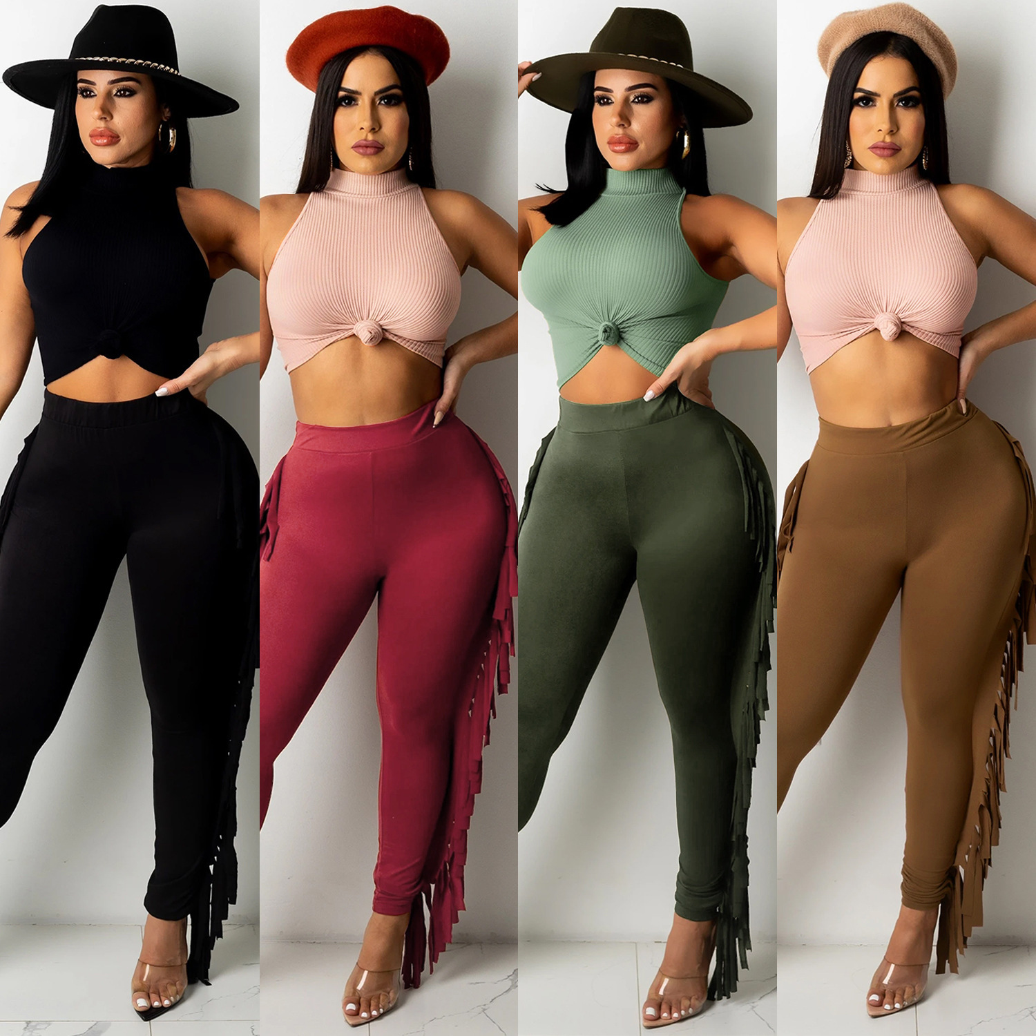 C5369 precio especial sin reembolso sin cambio de ropa de moda transfronteriza con cuidado, chaleco sin mangas, pantalones largos de dos piezas