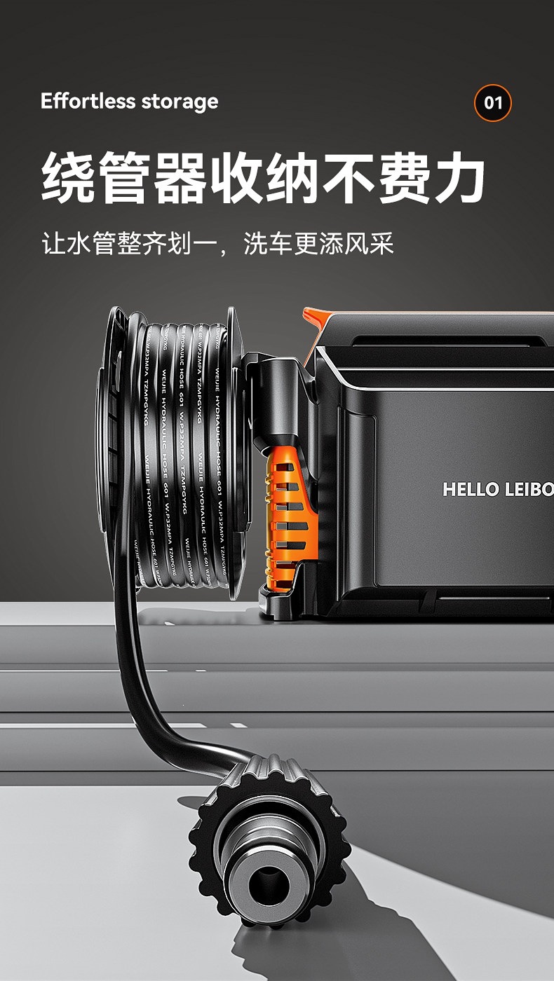 Laiben Car Washing Machine High-Pressure Water Gun Household 220V High-Power Car Washing Tool Booster Pump Powerful Floor Cleaning Machine