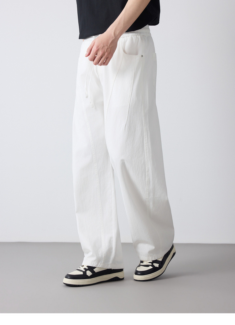 Quần jean nam ống rộng phong cách Mỹ chất liệu cotton — đen chi tiết 15