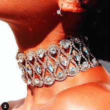 欧美热销饰品 爆款短款镶钻颈链 choker 欧美项链跨境项饰批发