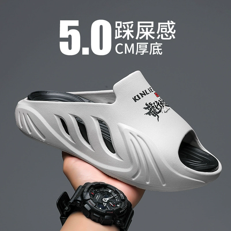 Прямая трансляция трансграничных тапочек на толстой подошве мужские летние 2024 сандалии мужские спортивные носки вне досуг пляжные противоскользящие холодные тапочки