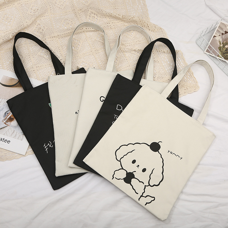 韩版手提斜挎帆布袋厂家批发大容量帆布包学生清新涂鸦甜美单肩包