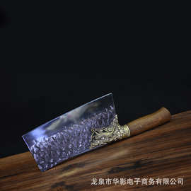 龙泉华影一件代发切菜刀切片刀不锈钢菜刀手工锻打