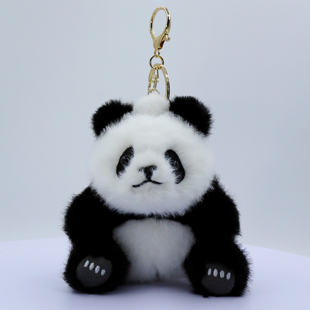 新パンダ小物飾り花柄ぬいぐるみ人形バックパック飾り車キーホルダー成都基地同型卸売