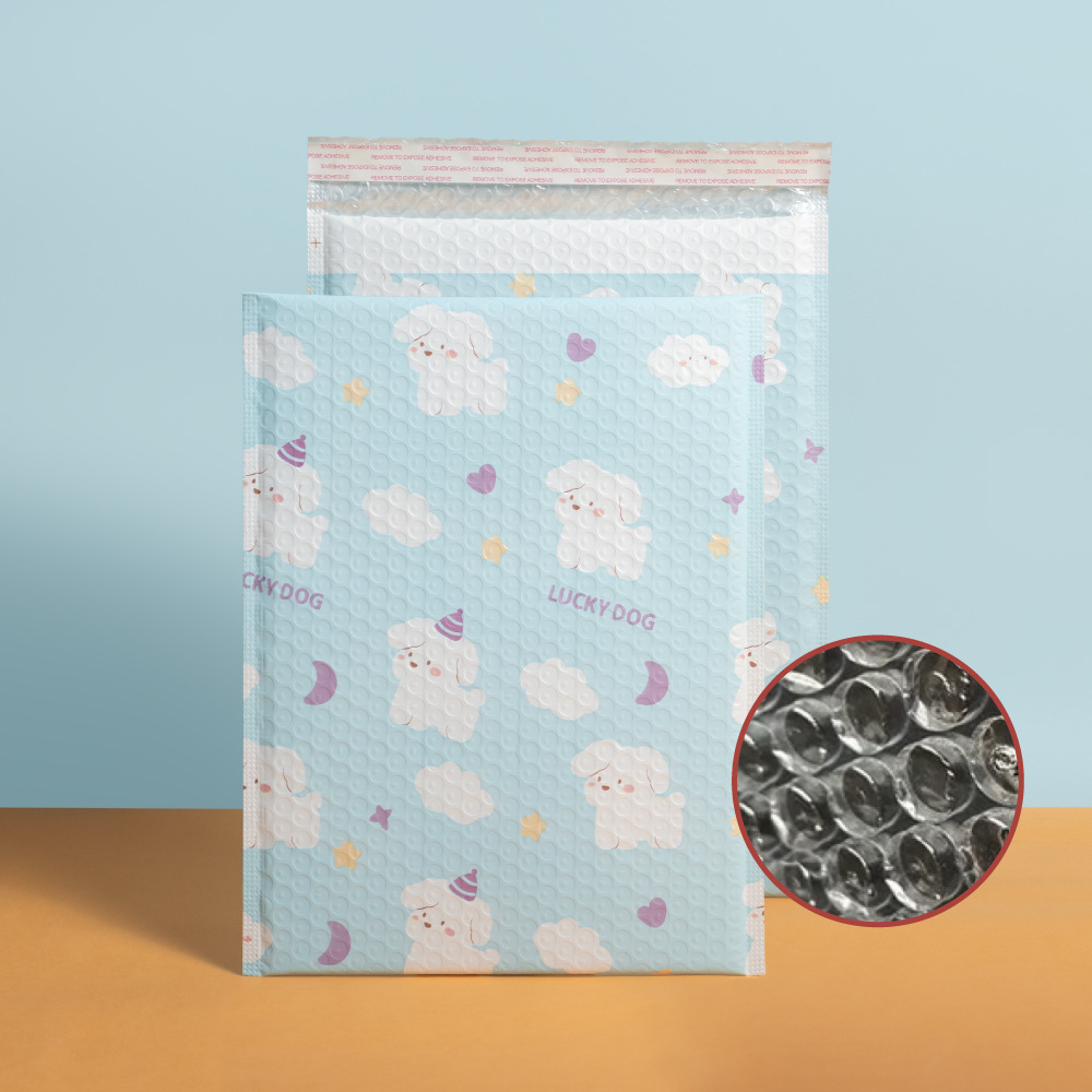 Bolsa de burbujas de película coextrudida personalizada pequeña impresión de logotipo de lotes bolsas de burbujas antichoque engrosado bolsa expreso personalizada