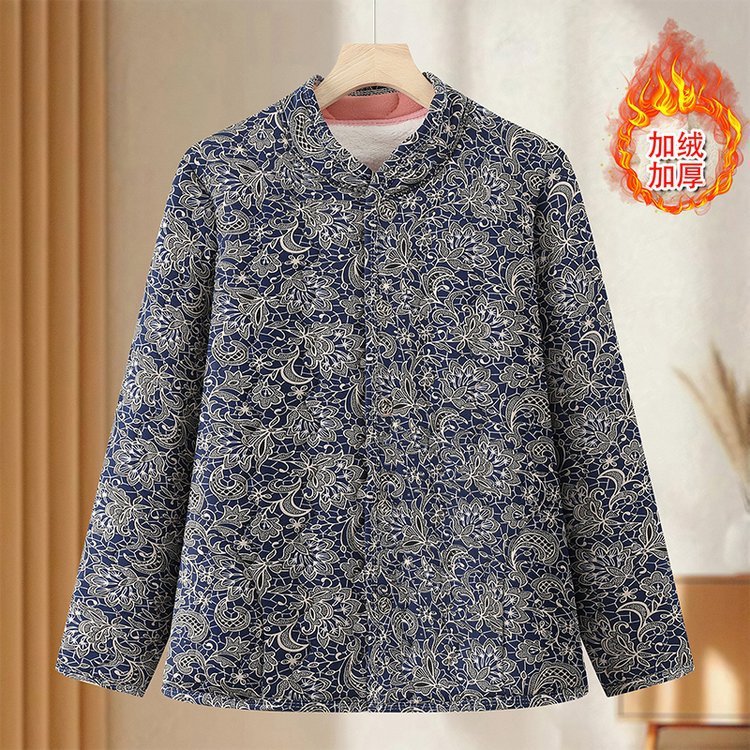 中老年妈妈装棉衣内外穿棉袄女装后背奶奶棉服后背加绒轻便小棉衣|undefined