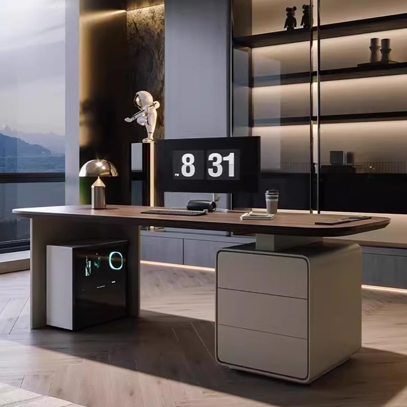 Italian Minimalist Desk Modern Simple Light Luxury Home Office Computer Desk Designer High-End Solid Wood Writing Desk