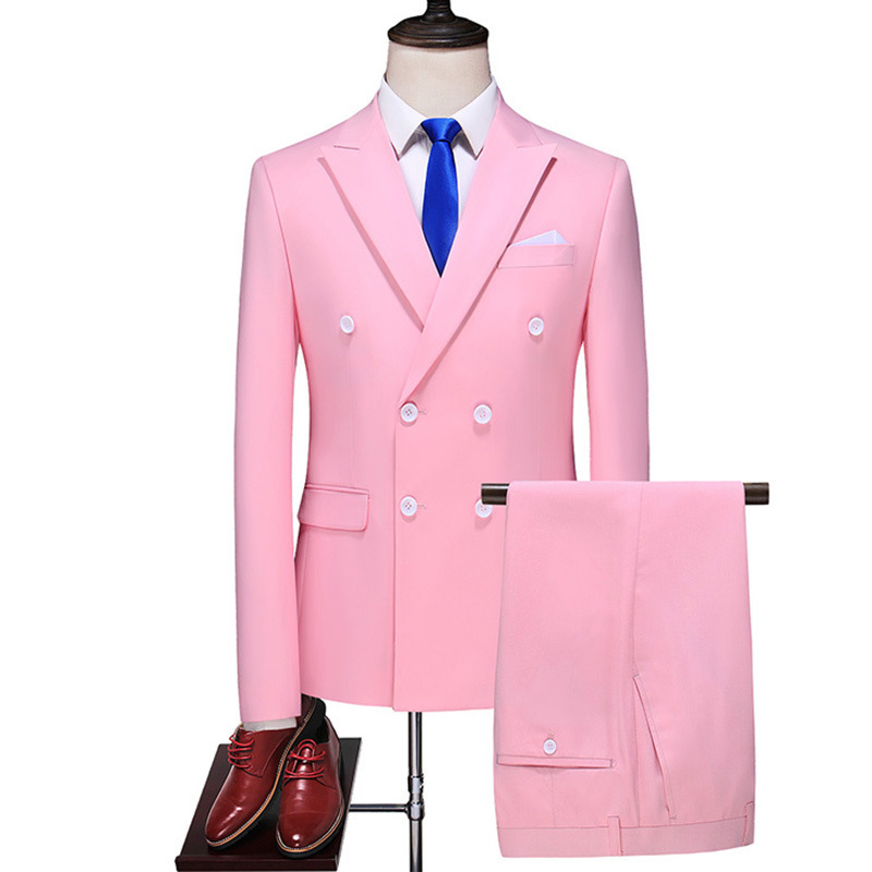 2025 Spring And Autumn New Men's Large Business Suit Two Piece Solid Color Casual Suit_viptrois.com