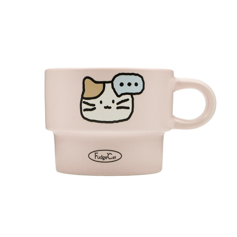 Kkv Sour Candy Kitten Ceramic Cup Series Regular Style Pink Kitten Stacking Cup Daily Household Goods