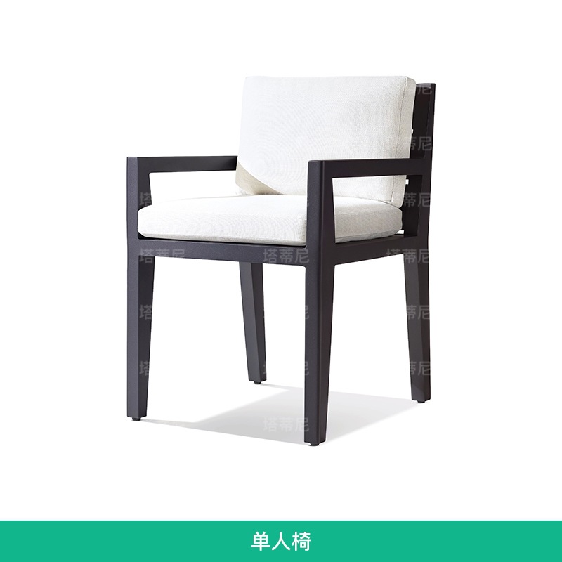 Villa patio al aire libre mesa y silla combinada balcón jardín hotel todo el tiempo muebles de madera impermeables de aleación de aluminio image 10