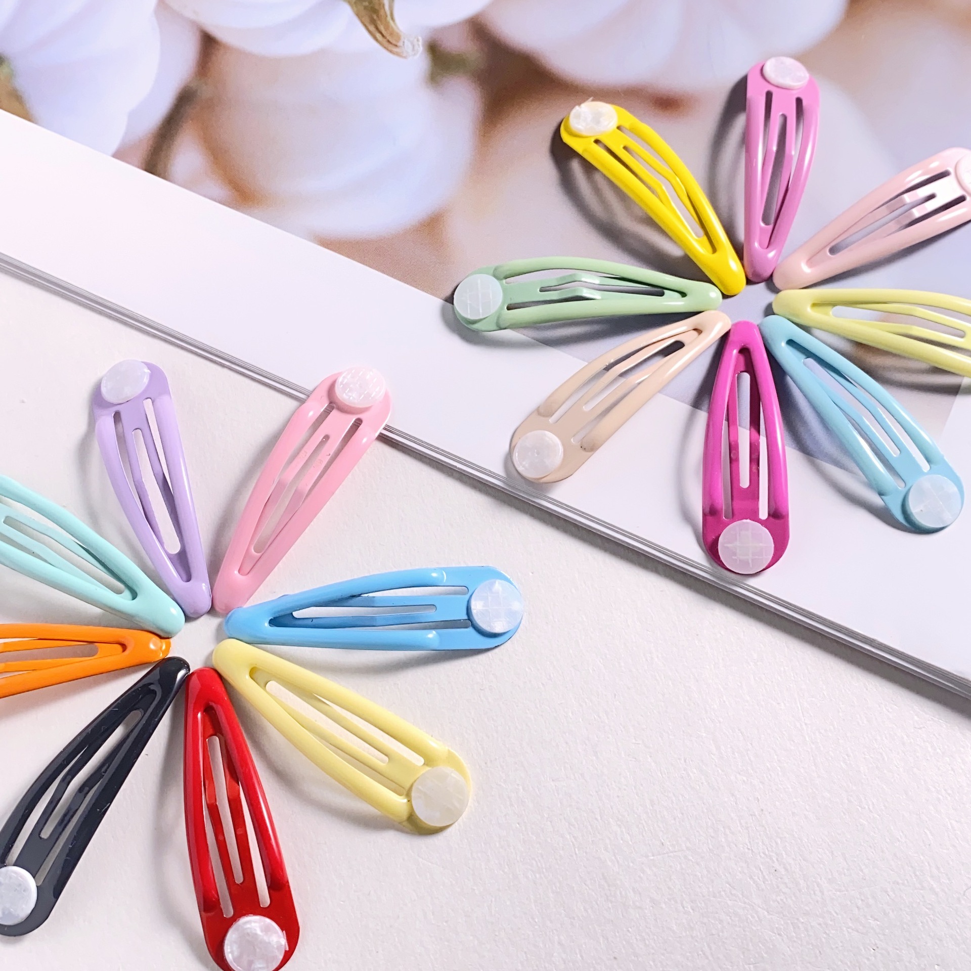 New tapping piece 5cm water drop breaking clip color children's hairpin water drop candy color small hairpin bangs side clip diy