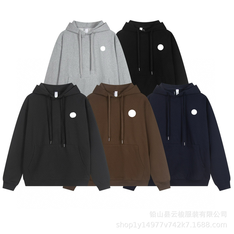 2026 New Model Sss Foreign Letter Logo Autumn and Winter Heavy-Duty Silver-Plated Hooded Fleece Sweatshirt Trendy Fashion Style