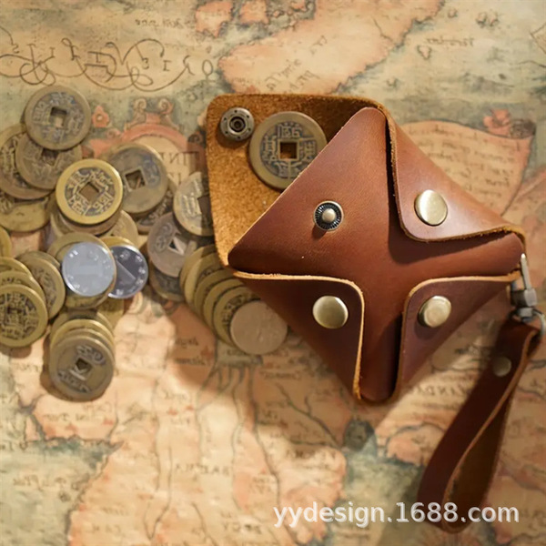 Retro leather square removable wallet