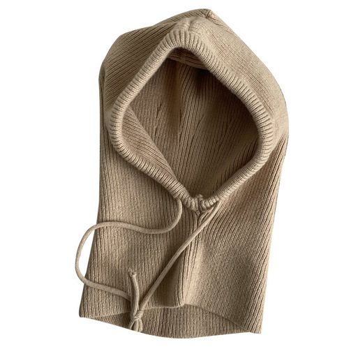 Korean Baraklava Hat Women Autumn Winter Ear Protection Hat Scarf Hooded Scarf Integrated Knitted Woolen Neck Gaiter Hat