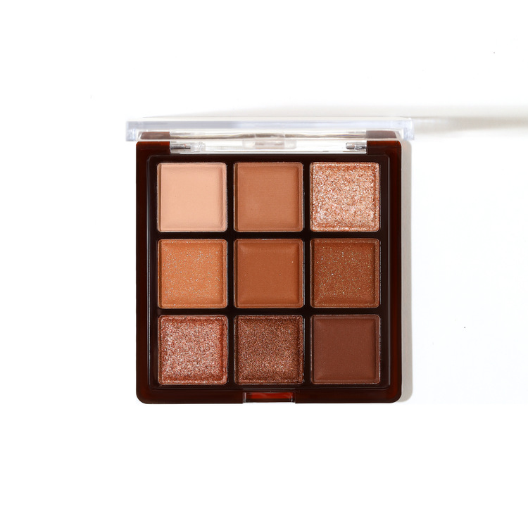 ROTO Transparent Nine-Color Acrylic Eyeshadow Plate Pearlescent Matte Nine-Palace Lattice Earth Color Eyeshadow Milk Tea Series Explosions
