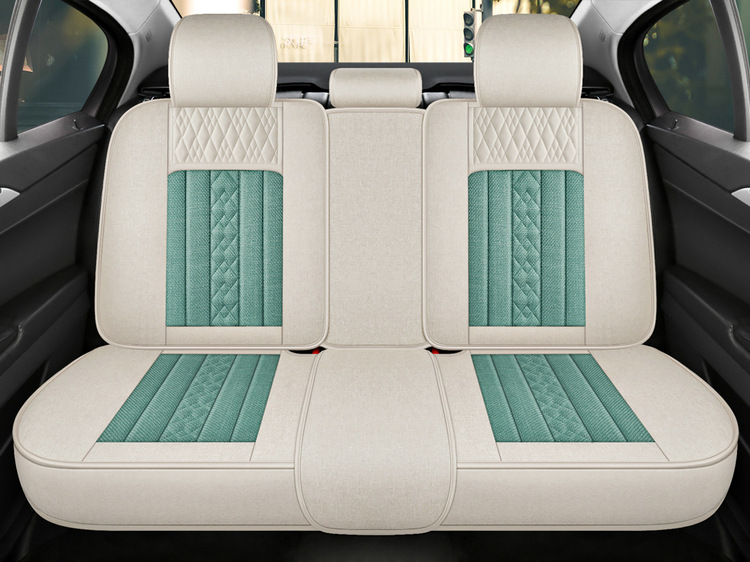 2025 Linen Car Cushion Four Seasons Universal Comfortable Breathable Fully Enclosed Fabric Seat Cover New Five-Seat Special