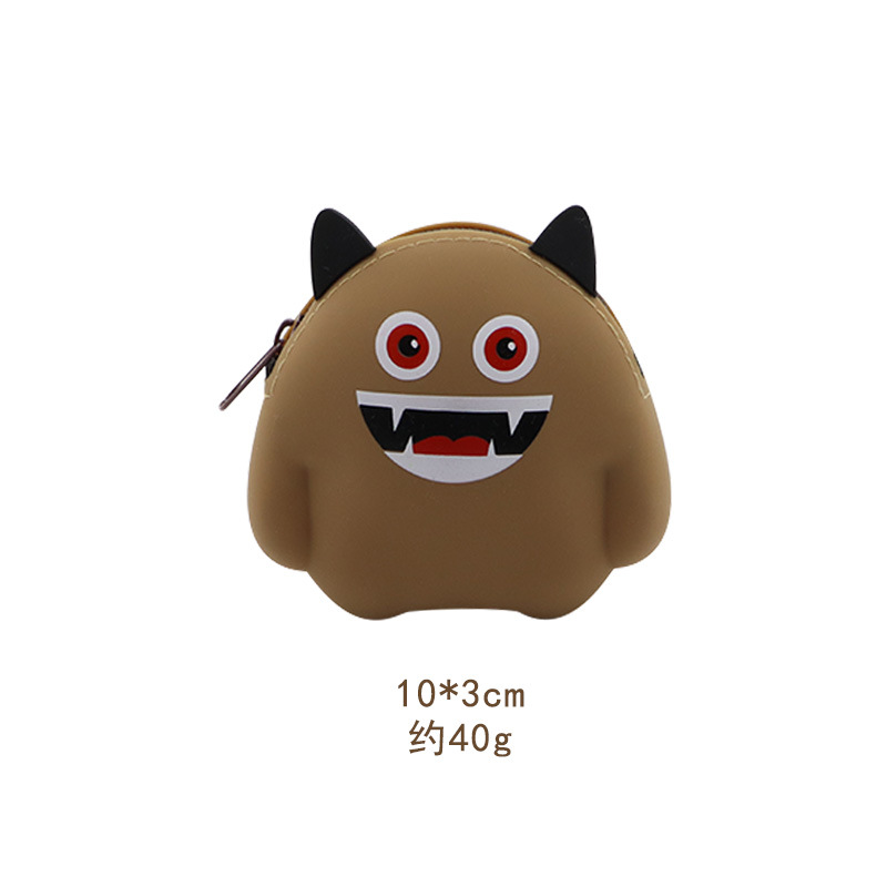 Monstruos de dibujos animados de silicona bolso de cambio de color caramelo cable de datos auriculares bolsa de almacenamiento portátil mini llave bolsa