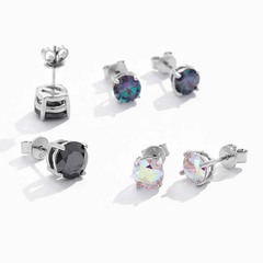 S925銀蝴蝶耳鍺四爪莫桑鑽耳釘一克拉2克拉50分30分多種顏色可選