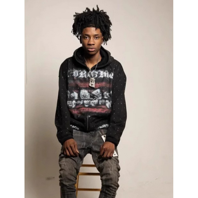Ropa para hombre, primavera, nueva chaqueta de marca de moda urbana americana, sudadera unisex con cremallera y estampado digital_voghion.com