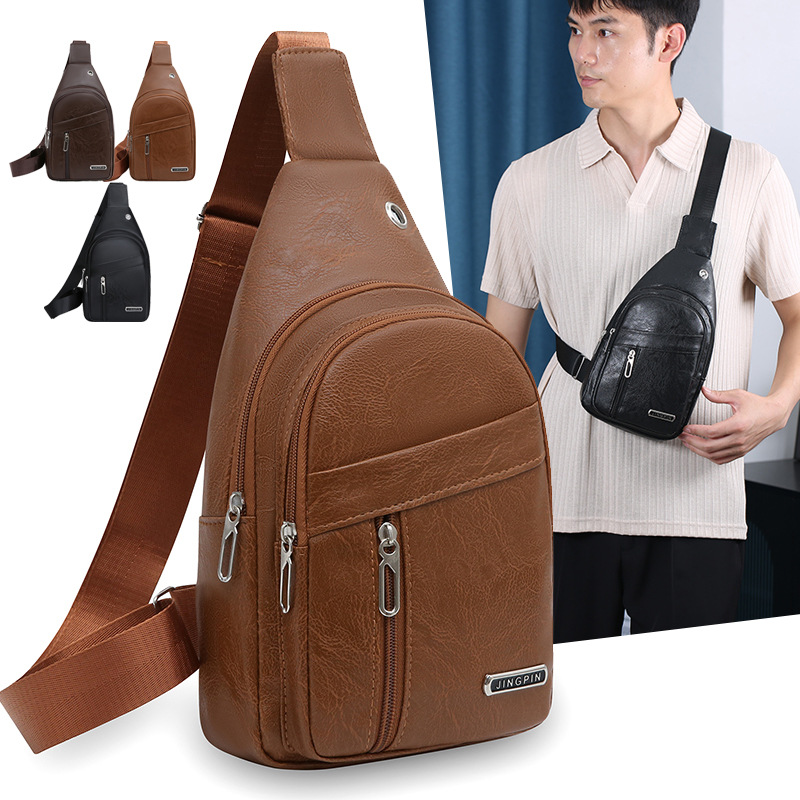 Waterproof Chest Bag for Men 2025 New Korean Style Simple Multi-Pocket Men's Shoulder Bag Casual Men's Crossbody Bag Fashionable