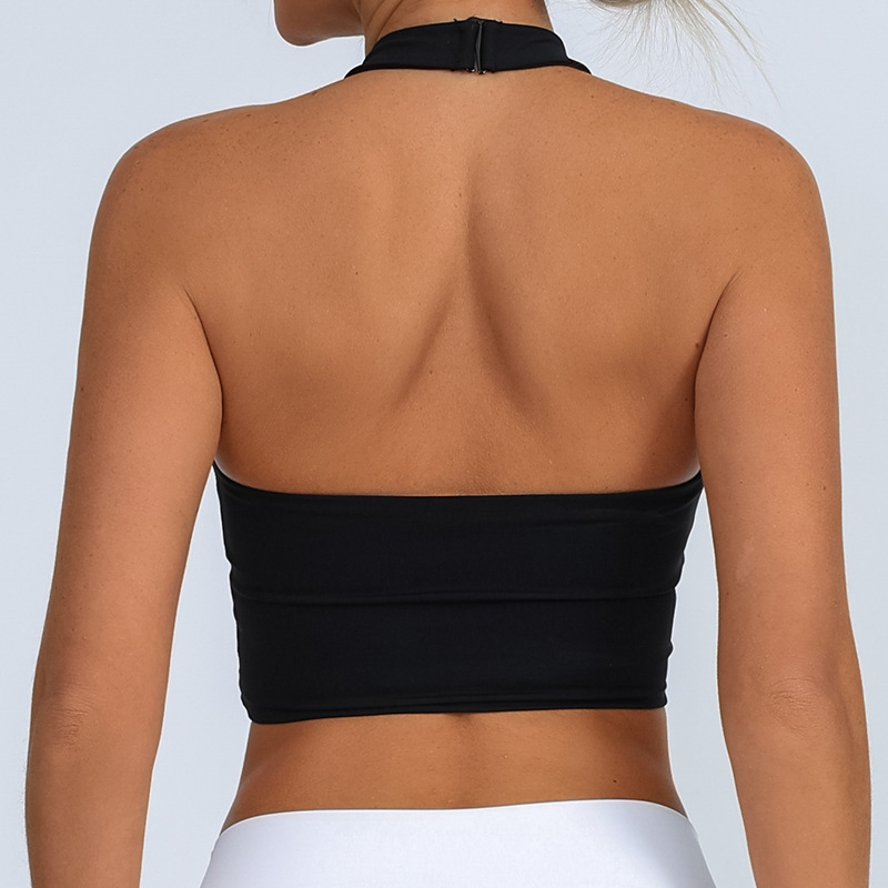 Cuello transfronterizo, ropa interior deportiva, ropa interior deportiva, resistencia media, espalda abierta con almohadilla de pecho, ropa de yoga de cuello redondo sexy