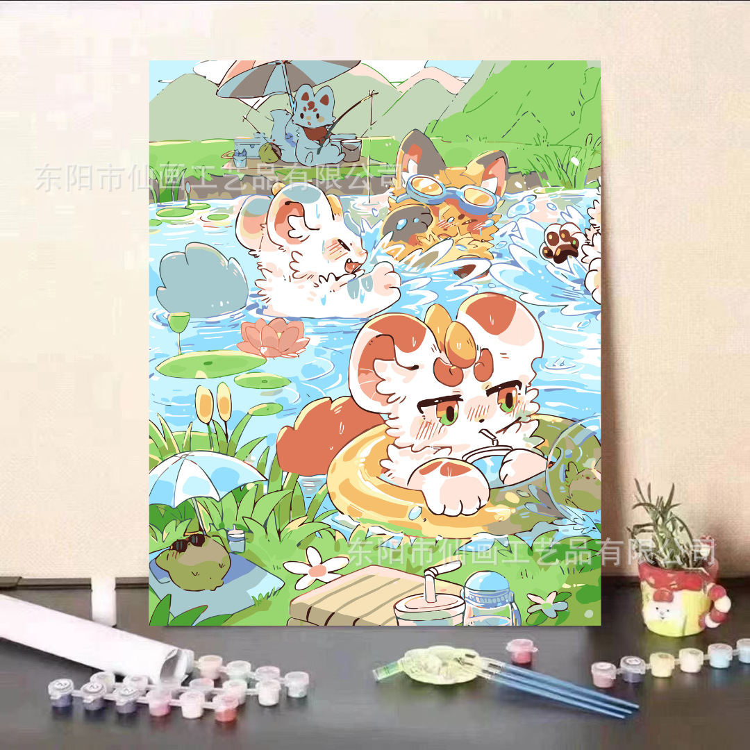 Crayón pequeño nuevo curar pintura al óleo digital dormitorio sala de estar decoración de escritorio de oficina para regalos amigos