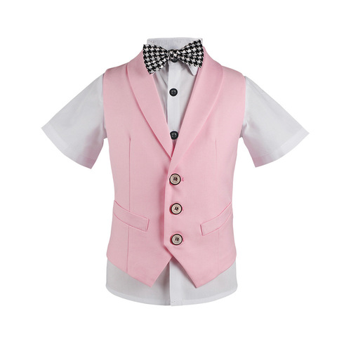 Flower boys British style wedding party formal vest suit for kids children dress suit birthday party carnival model show host singers piano performance clothes