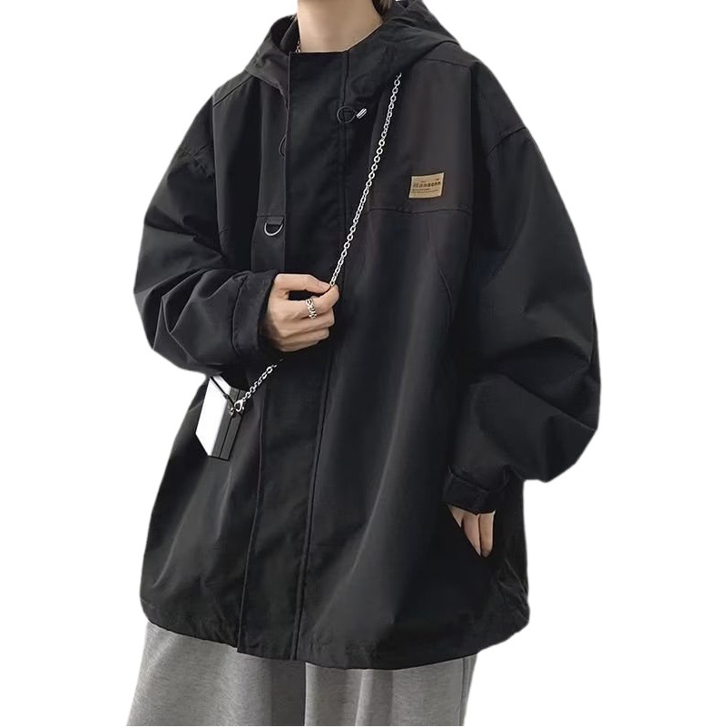 Primavera y otoño Pu guapo abrigo de los hombres ins marca de moda de la calle Hong Kong estilo japonés Harajuku estilo coreano estilo moda chaqueta Suelta todo a juego