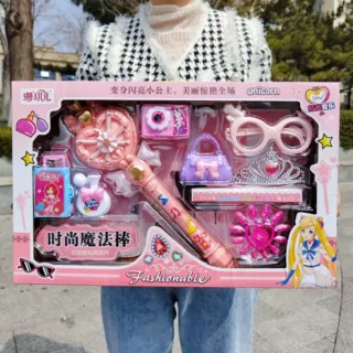 女孩玩具灯光音乐公主魔法棒包包梳妆饰品儿童过家家玩具礼品批发