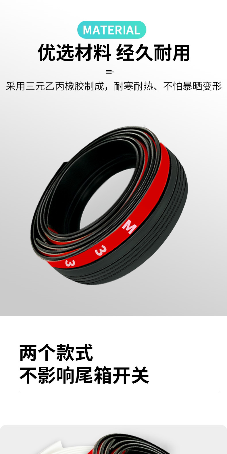 Car Trunk Lid and Roof Edge Gap Sealing Strip, Suv/Mpv Luggage Compartment Top Edge Dustproof and Waterproof Strip