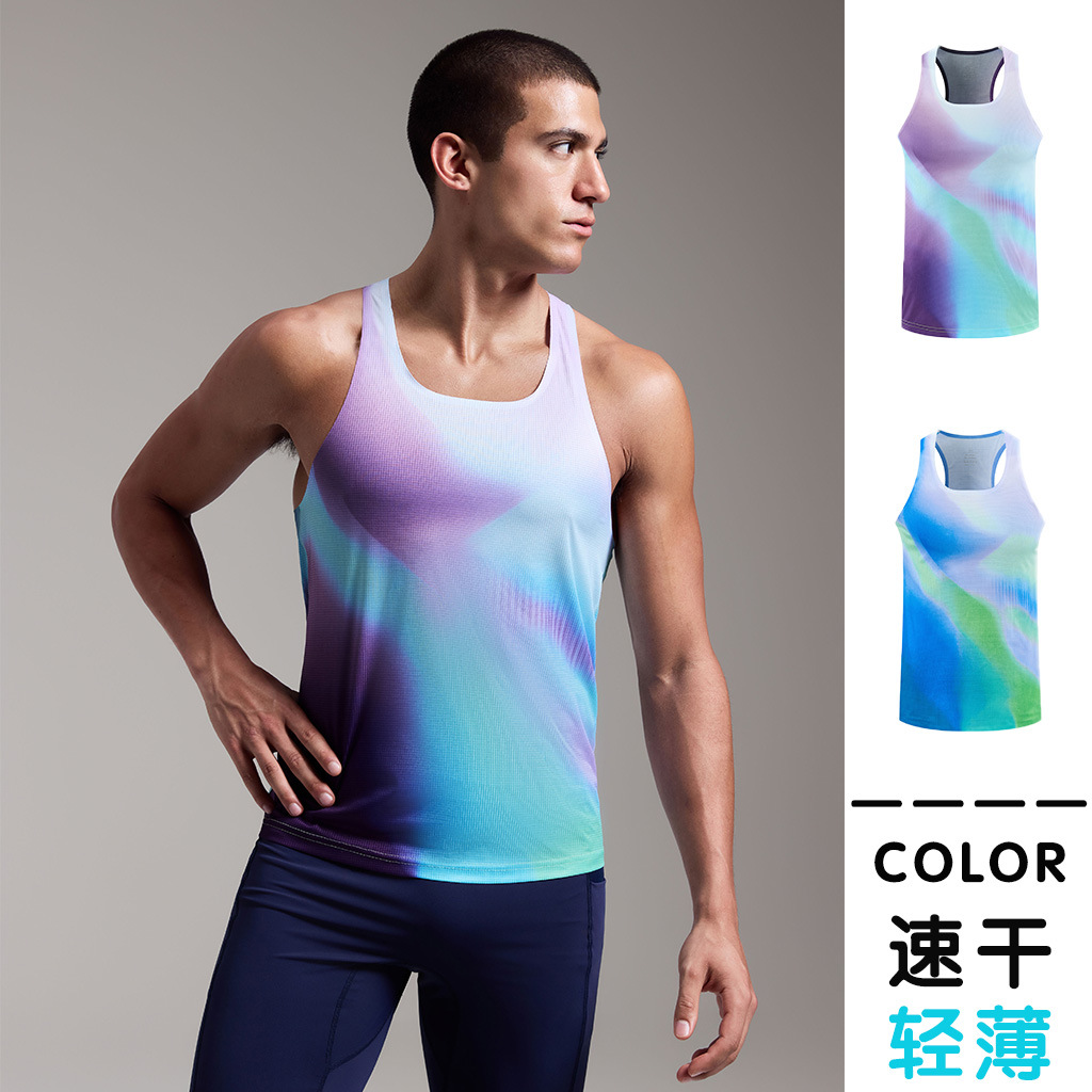 2026 New Model Color-Block Marathon Running Vest for Men and Women, Ultra-Thin Sports Outdoor Casual Quick-Dry Sleeveless Top