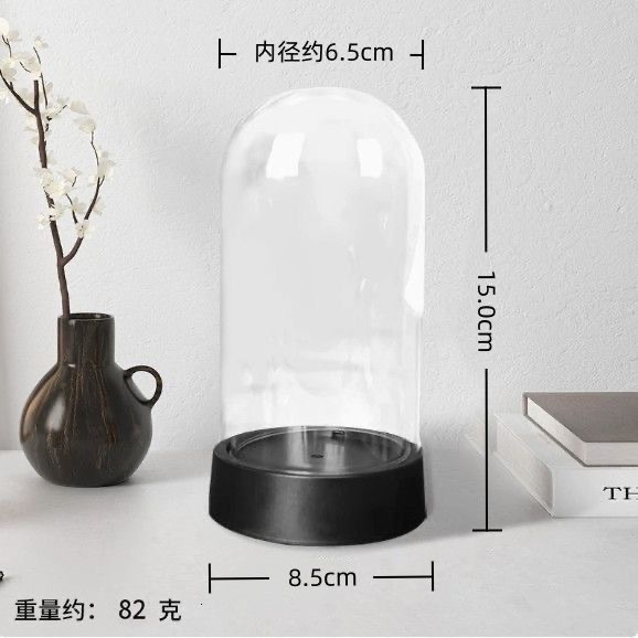Flor seca inmortal cubierta transparente mano de bloques de construcción muñeca mano modelo de luz nocturna cilíndrica a prueba de polvo acrílico a prueba de caídas al por mayor