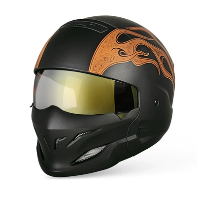Scorpion Generation One Combination Helmet Motosiklet kaskı (dəbilqə) - skull-gold-plated-m53-54cm