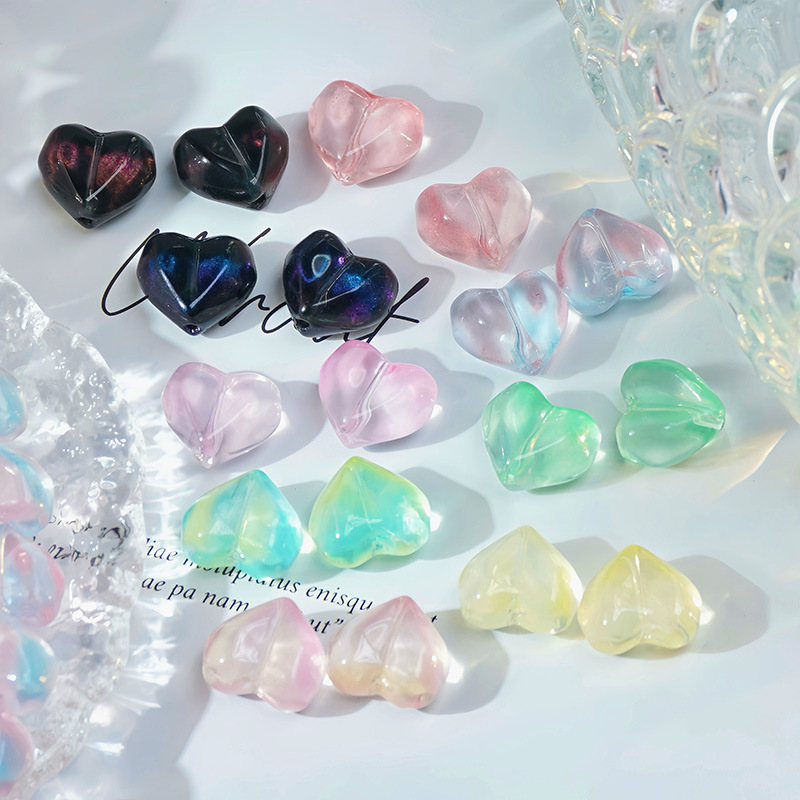 glass beads heart-shaped