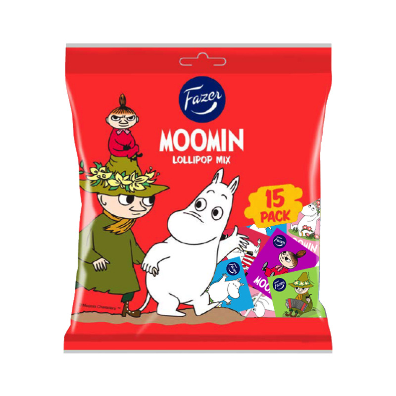 波兰进口moomin姆明棒棒糖卡菲泽fazer糖果零食硬糖小吃整箱批发