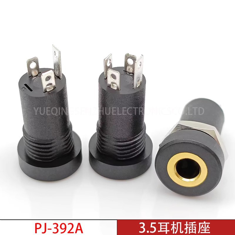 3.5mm Earphone Socket Pj-392a Stereo With Thread And Nut Gold-plated...