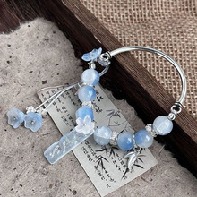 半镯蓝色风铃串珠手镯2025设计手链小众中式古风颜值国风手饰