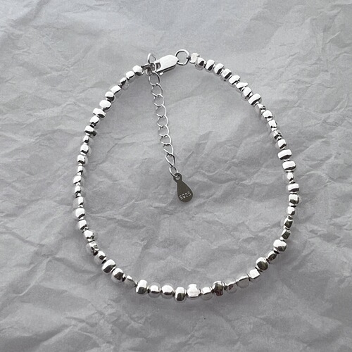 Minimalist design S925 pure silver fat triangle silver fragments bracelet, unisex trendy INS fashion jewelry