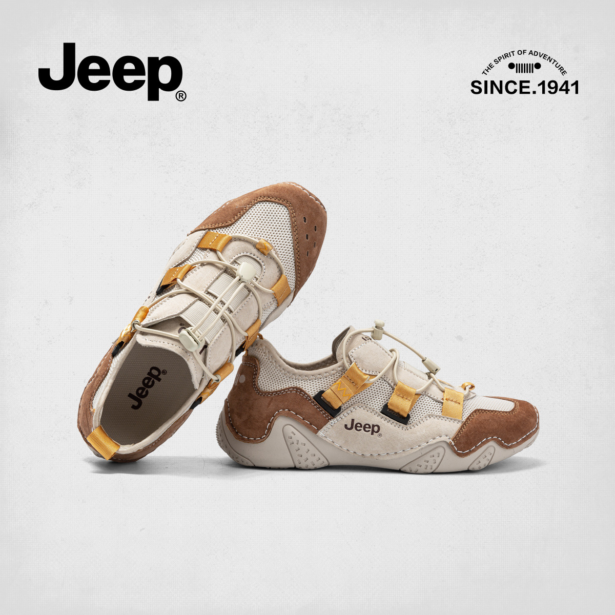 jeep港风免系带德训鞋女2024春季新款静音健步鞋女美式复古阿甘鞋