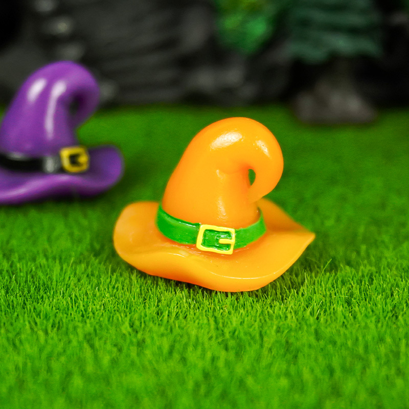 Adornos de resina de Halloween micro paisaje suculento pequeños adornos nuevo lindo sombrero de Halloween fantasma vampiro creativo