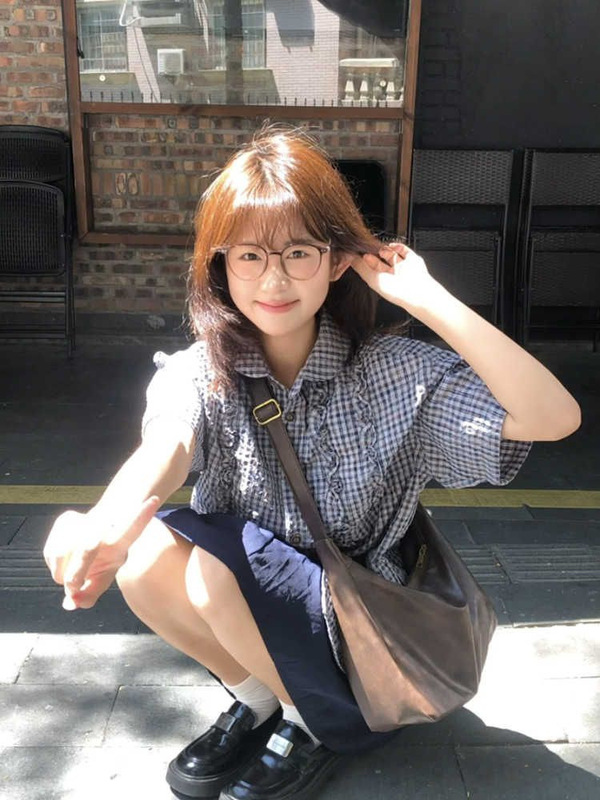 设计感小众短袖衬衫女夏季2025新款韩系百搭绑带收腰中长款上衣潮|undefined