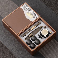 文创商务办公礼品陶瓷路宝茶具整套印logo线香孤舟香道套组礼盒装