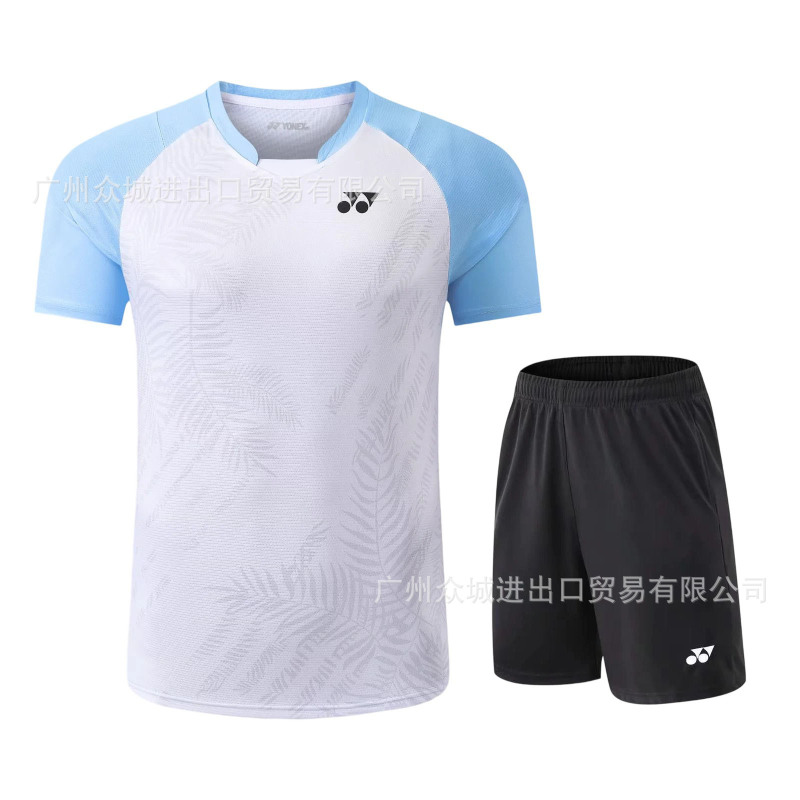 YY新款速干羽毛球服女款小飞袖运动t恤大赛服短袖男比赛队服球衣|undefined