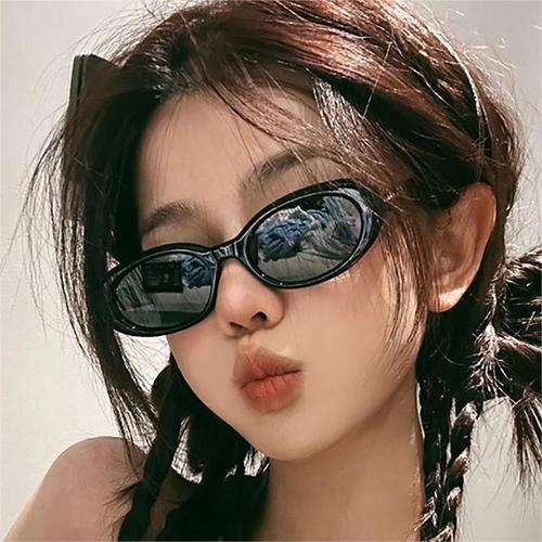 2024 cross-border new European and American sunglasses for women cross star temples high-end glasses star oval sunglasses